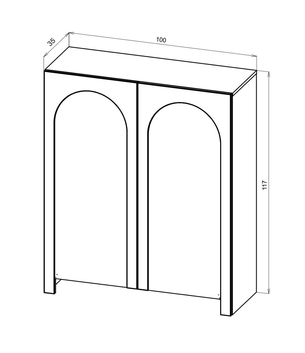 SIDEBOARD ARCO Weiß 100x35x117 cm - Weiß, Holzwerkstoff (100/117/35cm) - FURNLUX