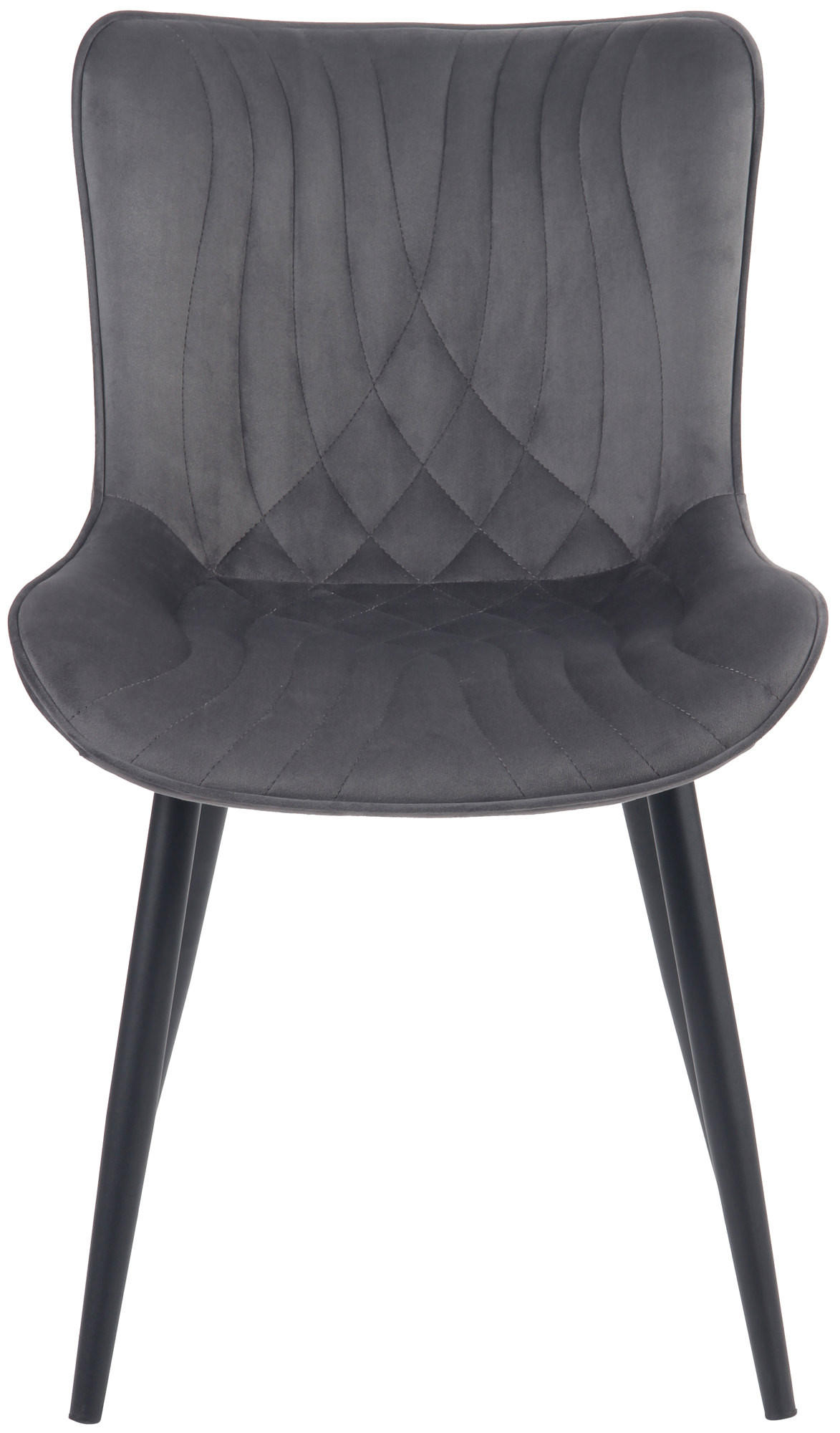 STUHL Samt dunkelgrau - Dunkelgrau/Schwarz, Textil/Metall (50/80.5/62cm) - CLP