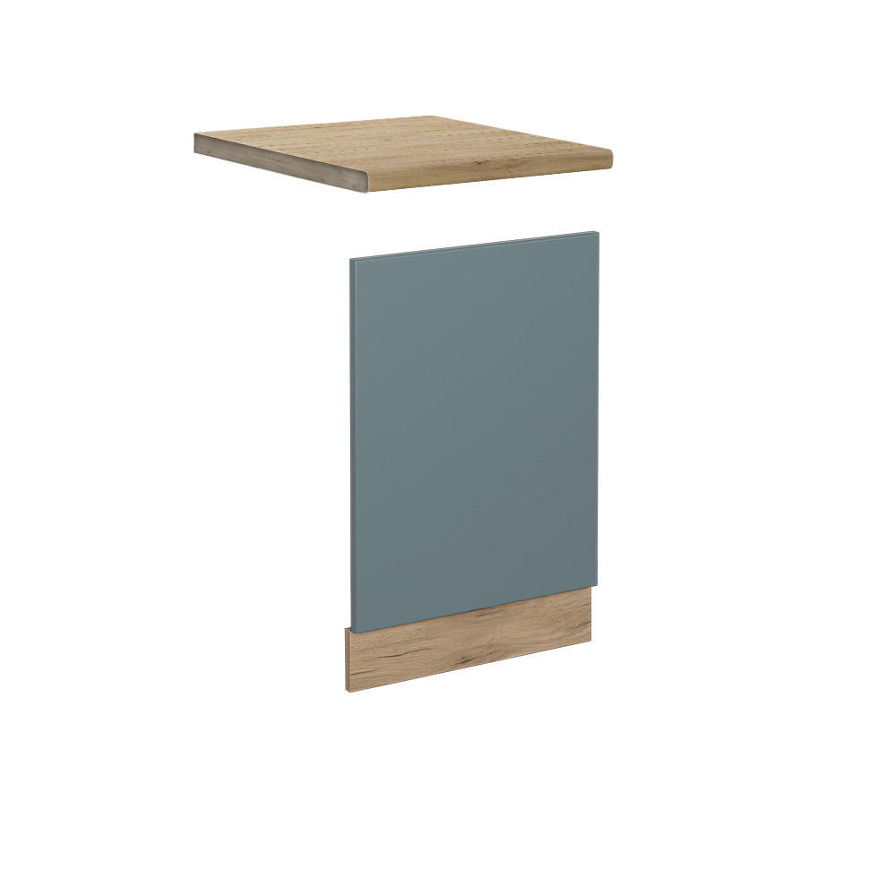 FRONTBLENDE R-Line Blau-Grau 45 cm, AP Eiche - Honigeiche/Eiche Wotan, Holzwerkstoff (45/57.2/1.6cm) - Vicco