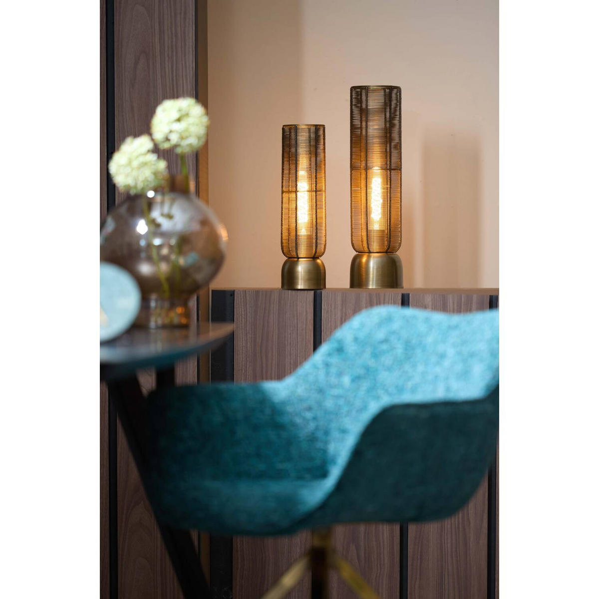 TISCHLAMPE Lezuza Bronze Ø11/39,5 cm - Bronzefarben, Metall (11/11/39.5cm) - Light & Living