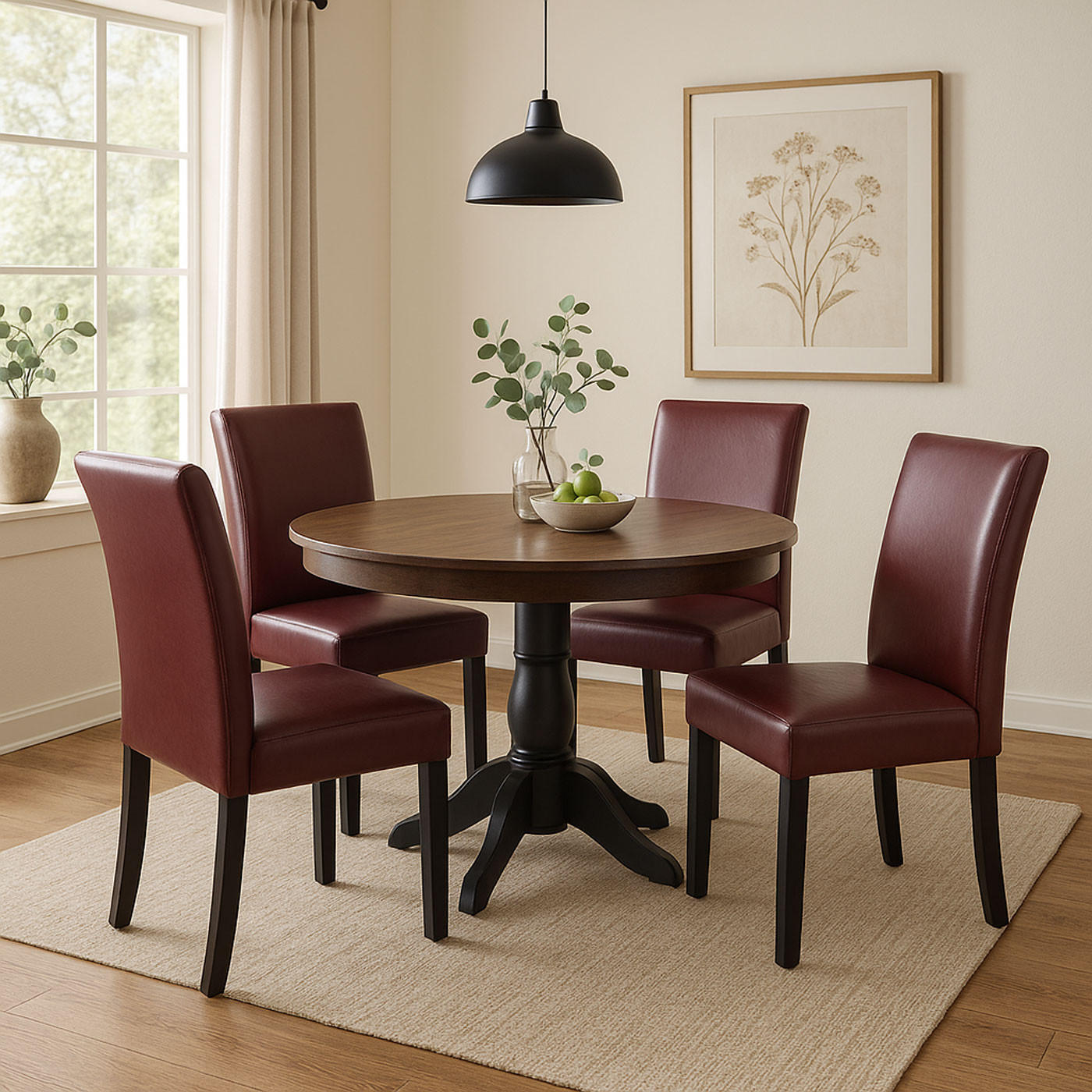 ESSZIMMERSTUHL Rot 2er-Set - Rot, Textil (43/90/56cm) - MCW