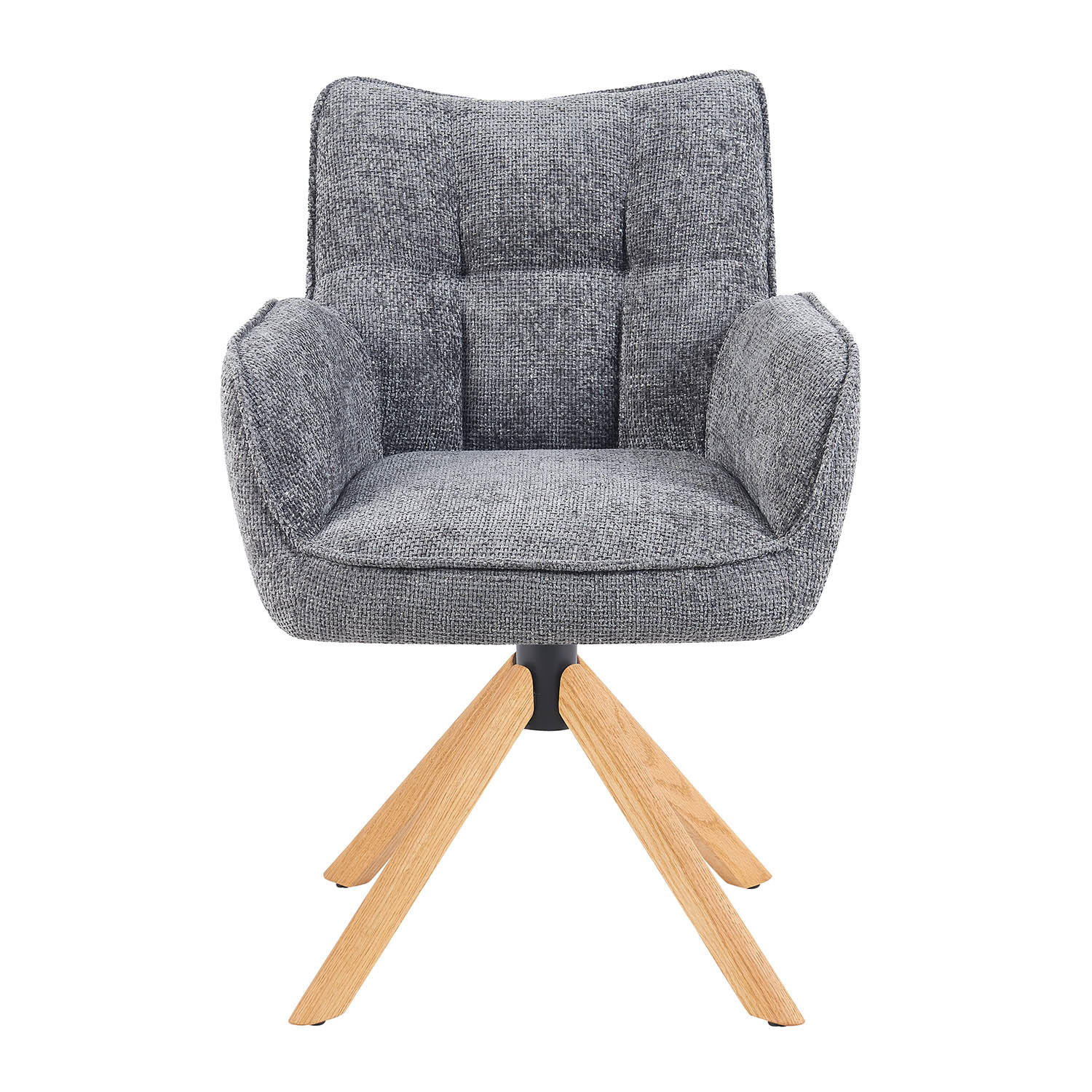 DREHSTUHL Mika-Ida - Honigeiche/Grau, Eichenholz/Holz (59/84/66cm) - DUBI Möbel