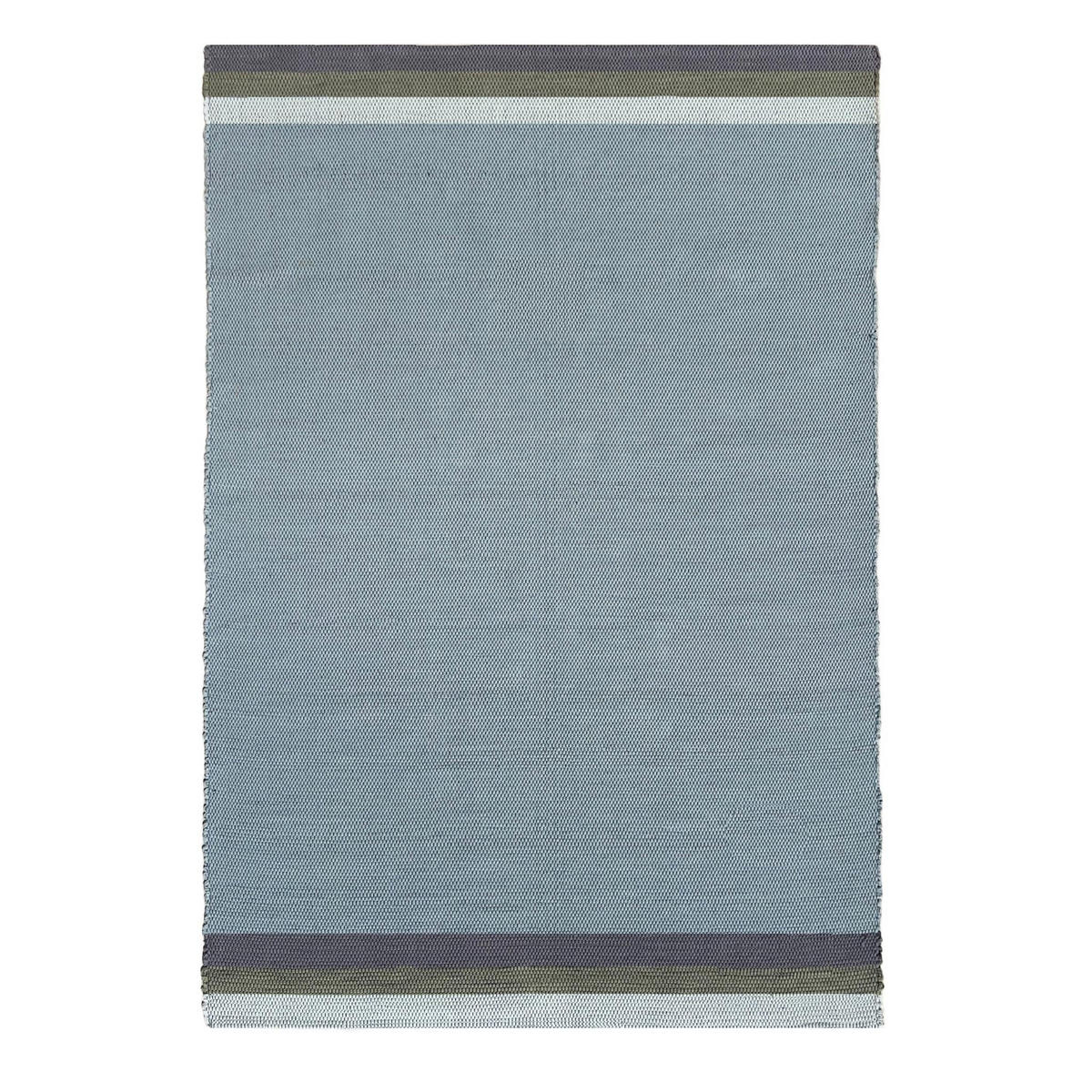 TEPPICH aus recycelter Baumwolle handgewebt blau - Blau, Naturmaterialien (120/170cm) - AFK Living