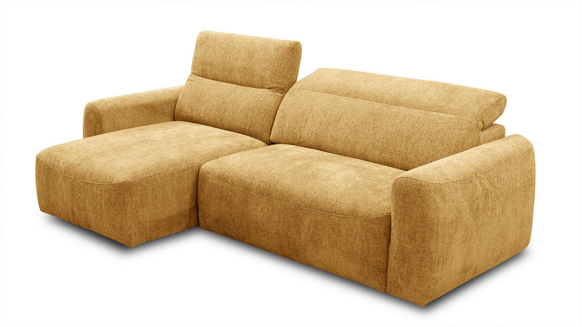 ECKSOFA NERO 4-Sitzer, gelb - Gelb/Schwarz, Holz/Textil (272/81/159cm) - Courtois Laville