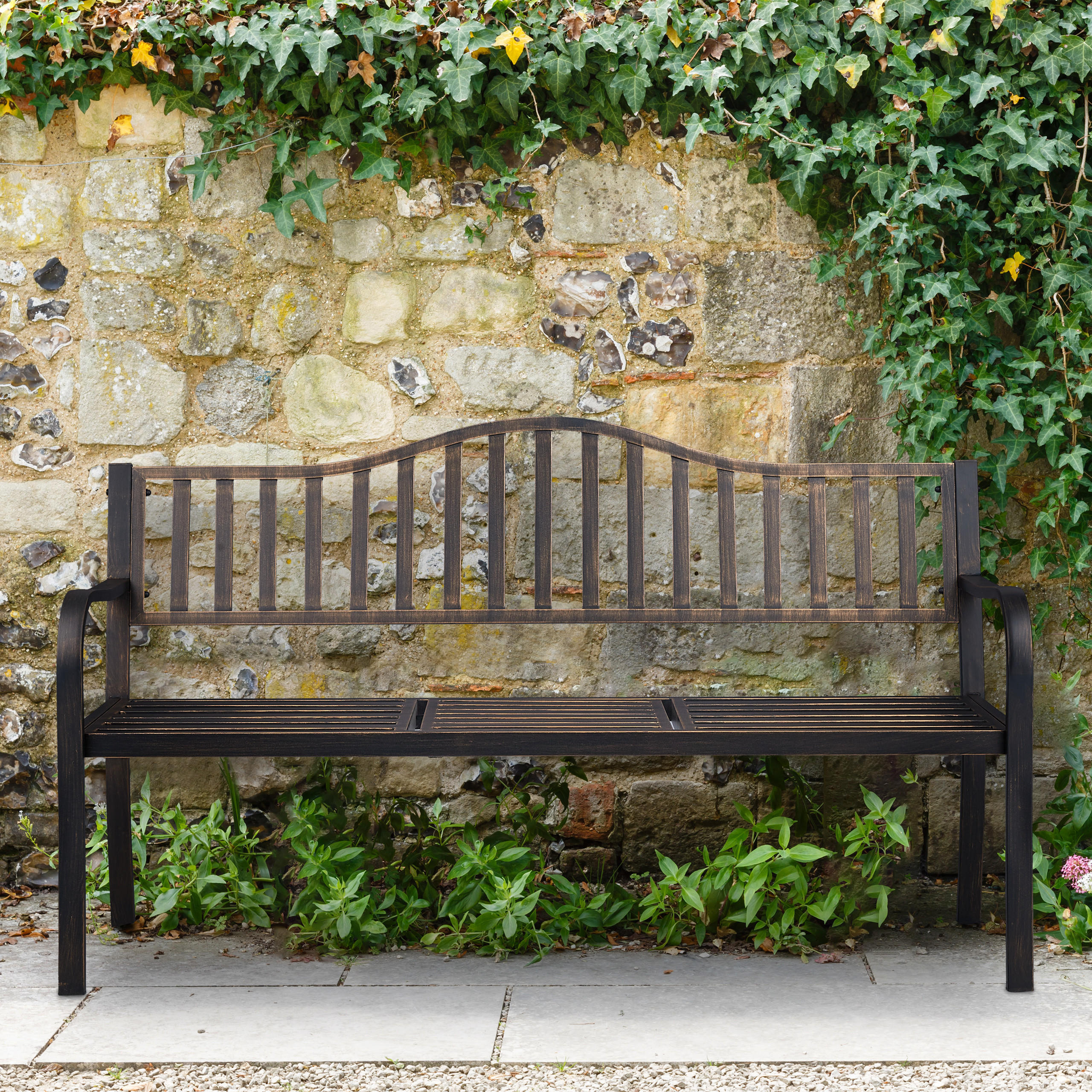 GARTENBANK - Multicolor, Metall (150/89/58.5cm) - Relaxdays