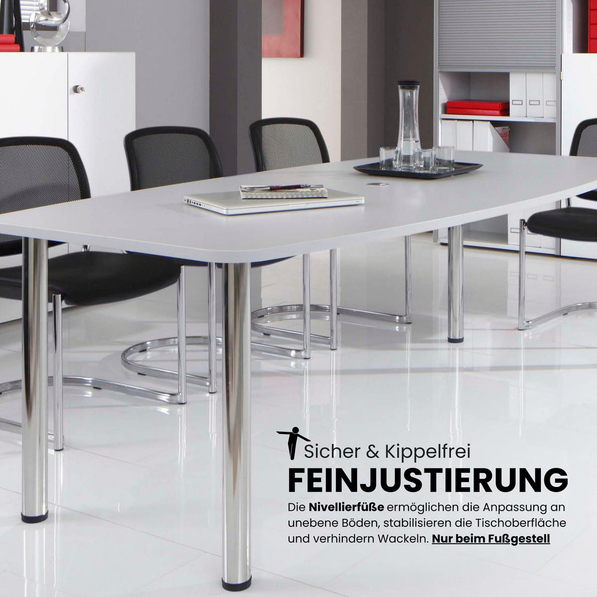 KONFERENZTISCH klein KT22 103/220/74,5 cm in Wildeiche/Chromfüße - Wildeiche/Chromfarben, Holzwerkstoff (103/220/74.5cm) - bümö