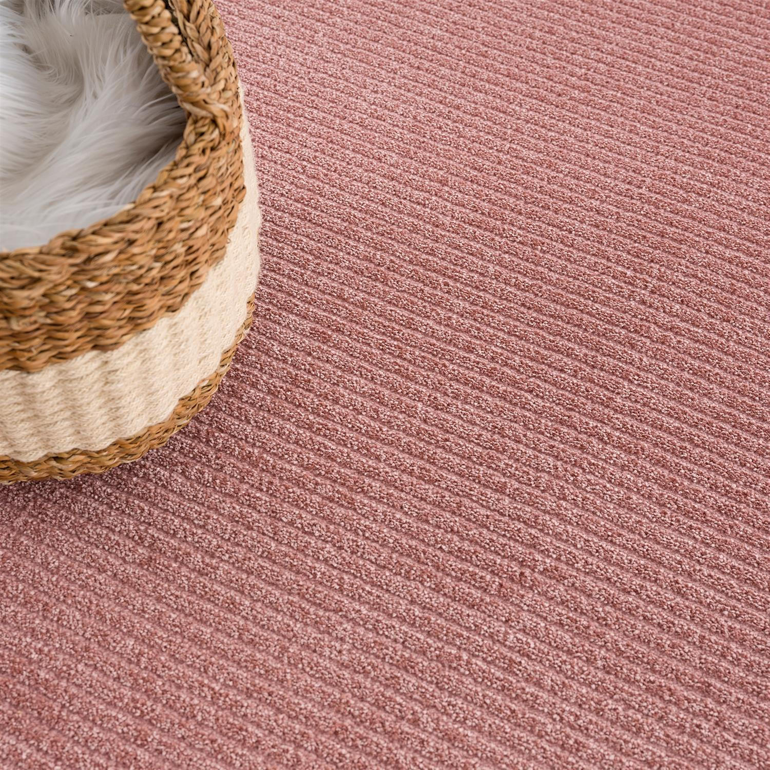 Thumbnail - carpet city Kurzflor-Teppich, Rot, Rosa, Textil, Uni, Rechteckig, 160x230 cm, Oeko-Tex® Standard 100, Teppiche & Böden, ...