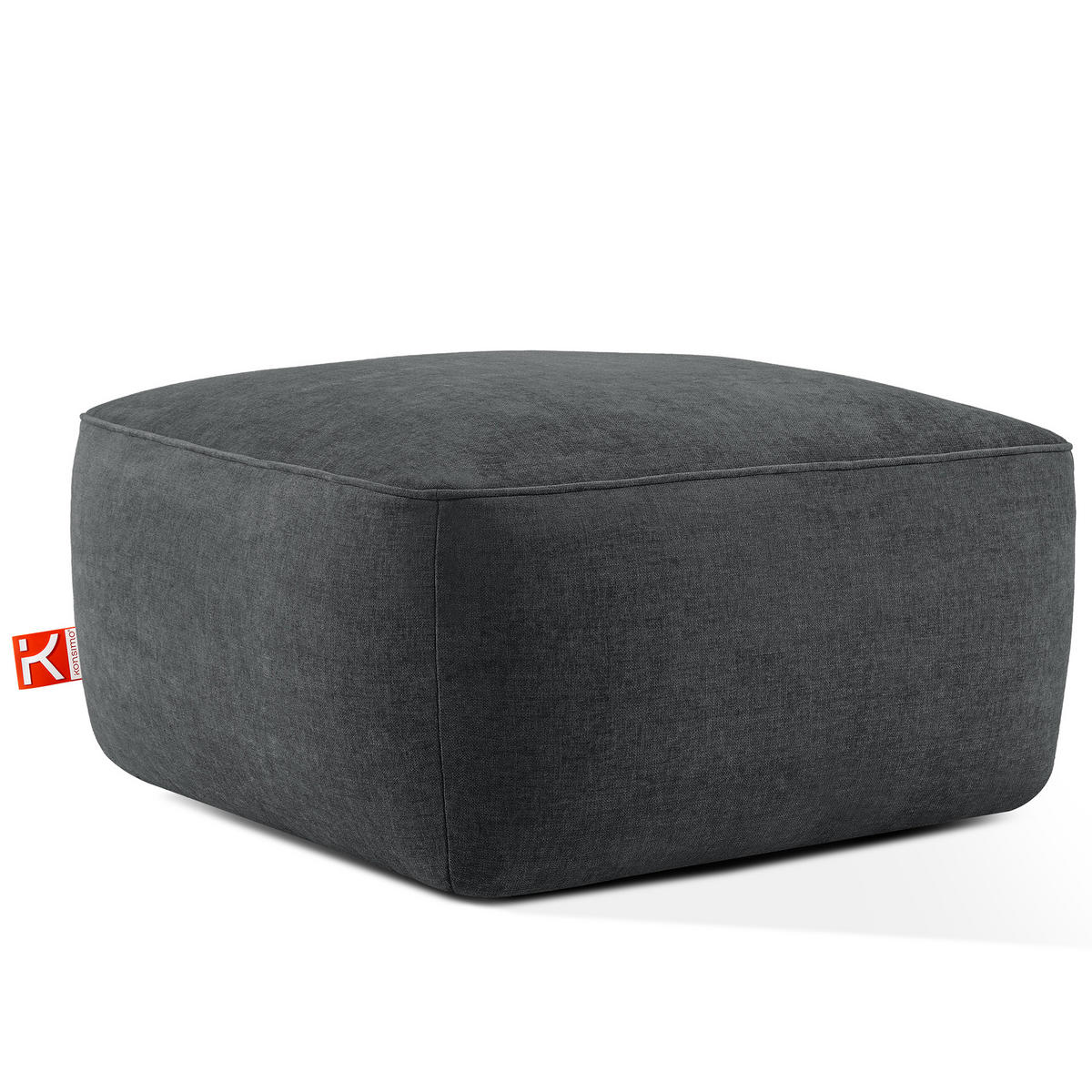 SITZHOCKER FUBBO, Anthrazit - Anthrazit, Holz/Holzwerkstoff (80/44/80cm) - KONSIMO®