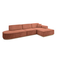 ECKSOFA Ottomane Rechts IREA-L2 - 327x165x80 cm Apricot - Koralle, Holzwerkstoff/Textil (327/165cm) - ALTDECOR