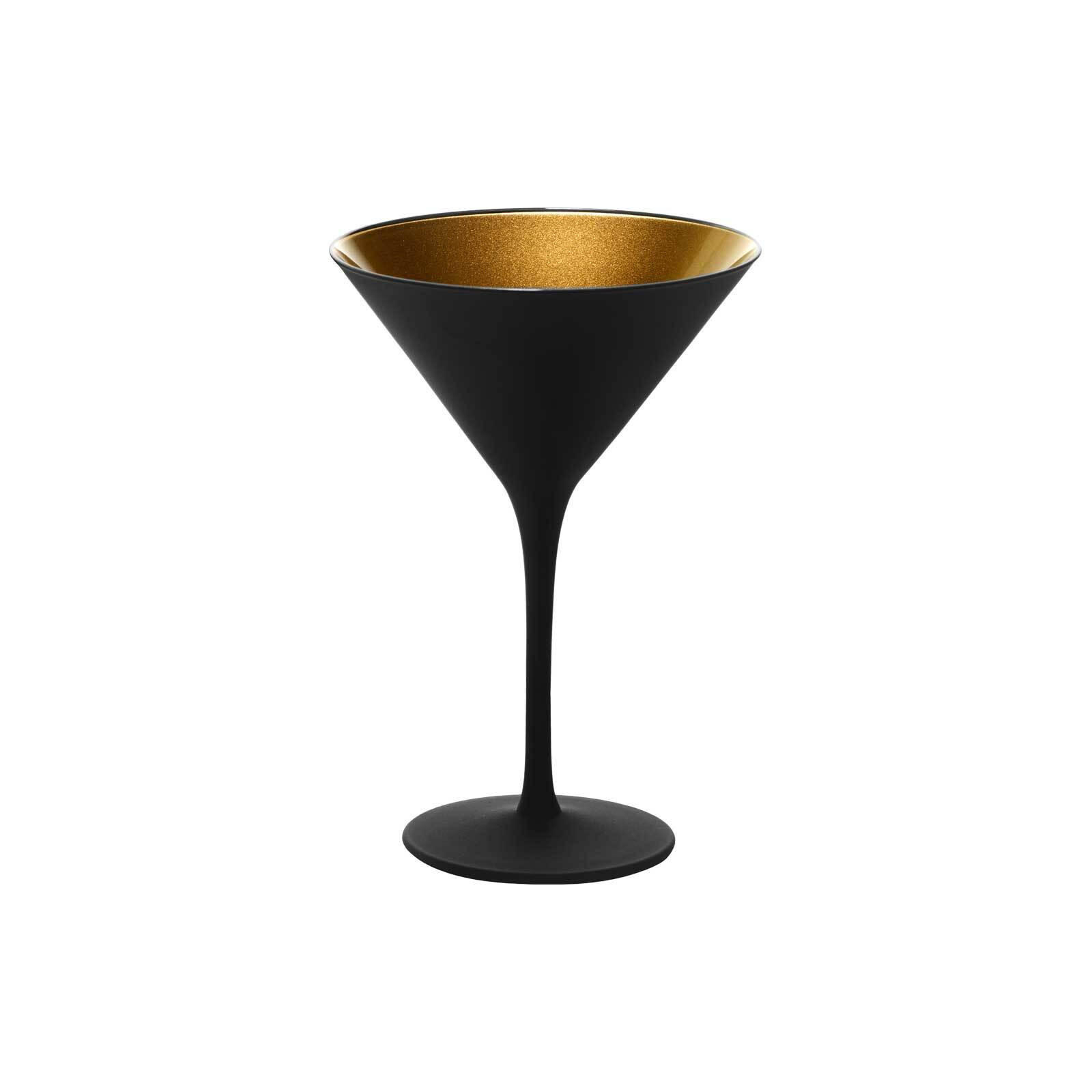 COCKTAILSCHALEN Elements Schwarz-Gold 240 ml 6er Set - Goldfarben/Schwarz, Glas (0.24L) - Stölzle Lausitz