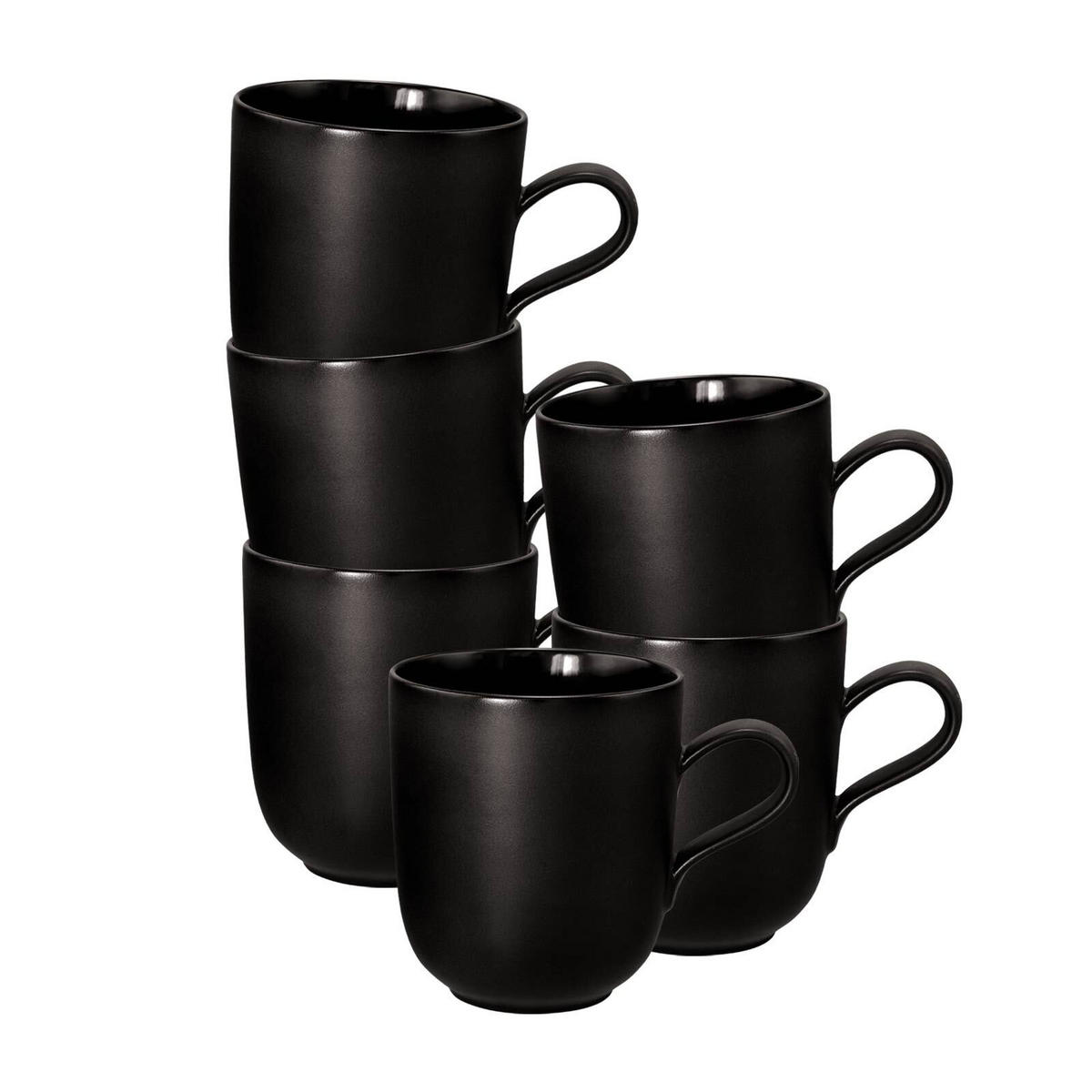 KAFFEEBECHER Liberty Velvet Black schwarz 400 ml 6er Set - Schwarz, Keramik (0.4L) - Seltmann Weiden