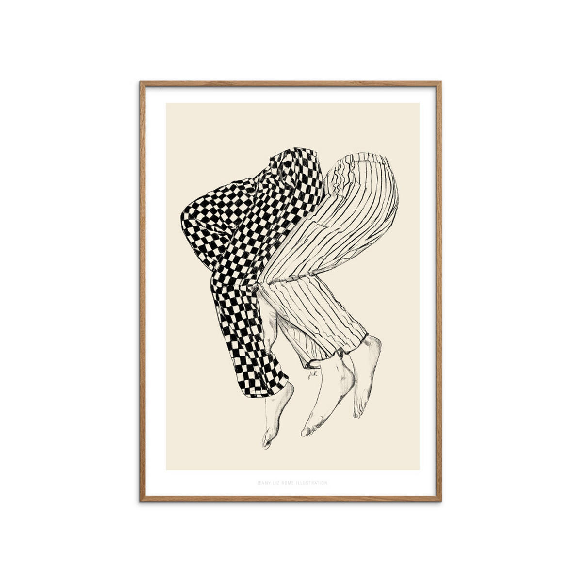 POSTER mit Rahmen Jenny Liz Rome - Love 1 - Eichefarben/Naturfarben, Holz/Papier (50/70cm) - Poster&Frame