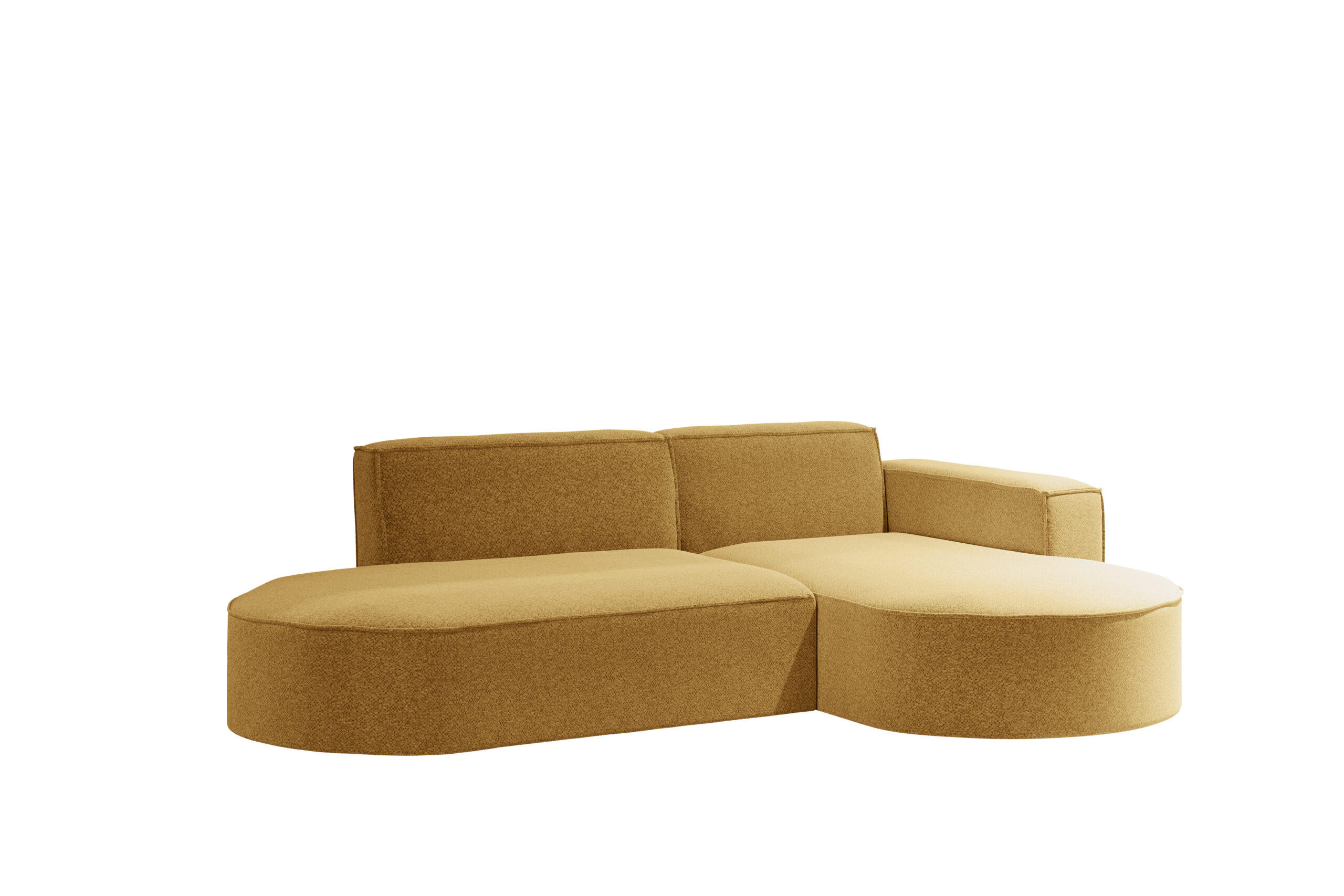 ECKSOFA Modernes L-förmiges Modena Studio Stoff Raven Gelb Rechts - Gelb, Holz/Textil (236/165cm) - Kaiser Möbel
