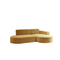 ECKSOFA Modernes L-förmiges Modena Studio Stoff Raven Gelb Rechts - Gelb, Holz/Textil (236/165cm) - Kaiser Möbel