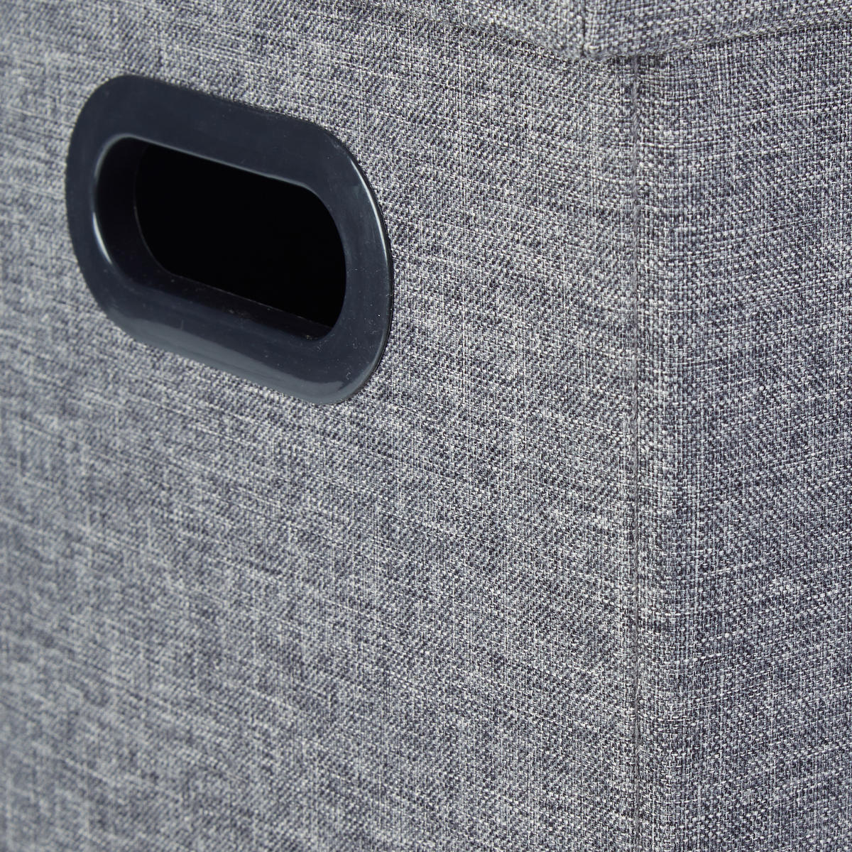 SITZHOCKER - Anthrazit, Holzwerkstoff/Textil (46/25.5/49.5cm) - Relaxdays