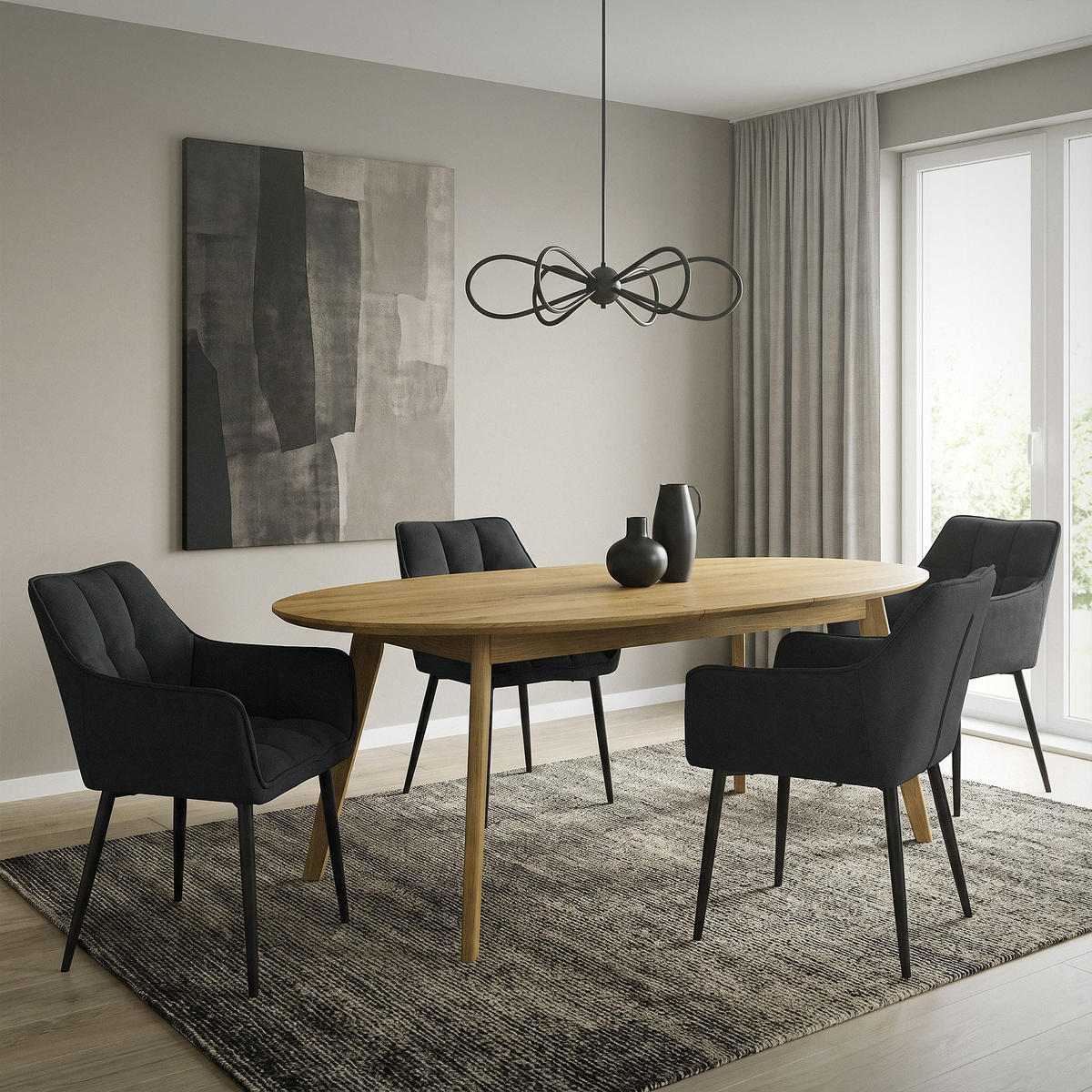 JÍDELNÍ ŽIDLE, SADA 2 KS, černá froté látka - černá, kov/textil (63/90/57cm) - ML-DESIGN