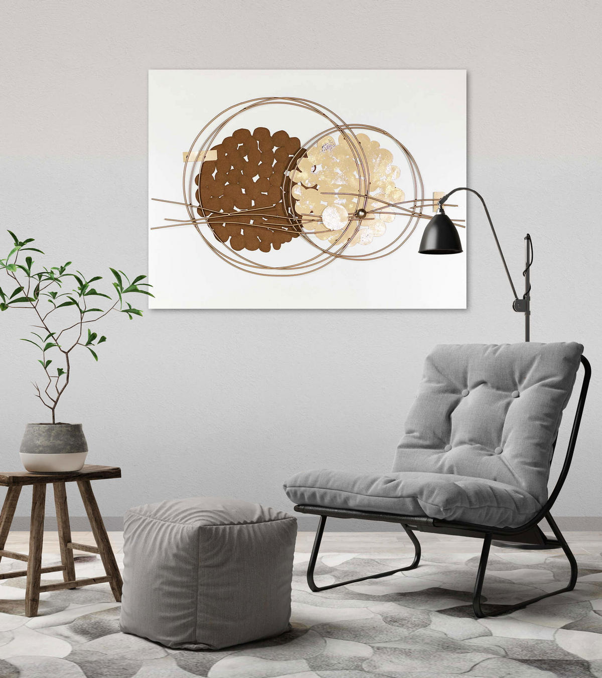 HOLZBILD Beige 80/60 cm - Beige/Braun, Holz (3.52/60cm) - KUNSTLOFT