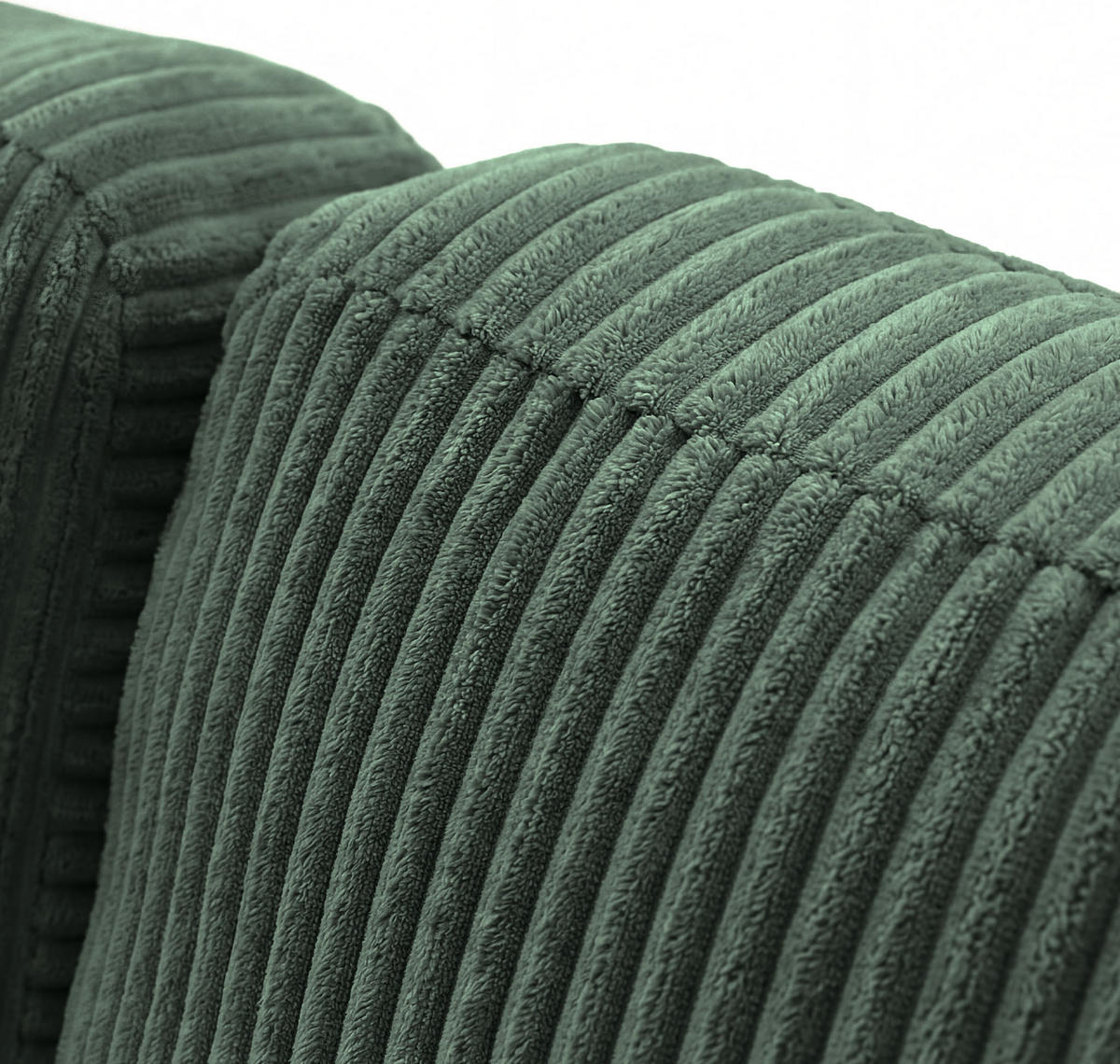 ECKSOFA Cora mit Schlaffunktion & Stauraum, Universell Rechts/Links, Dunkelgrün Cord Chenille 260/82/160 cm - Dunkelgrün/Schwarz, Kunststoff/Textil (250/160cm) - WFL GROUP