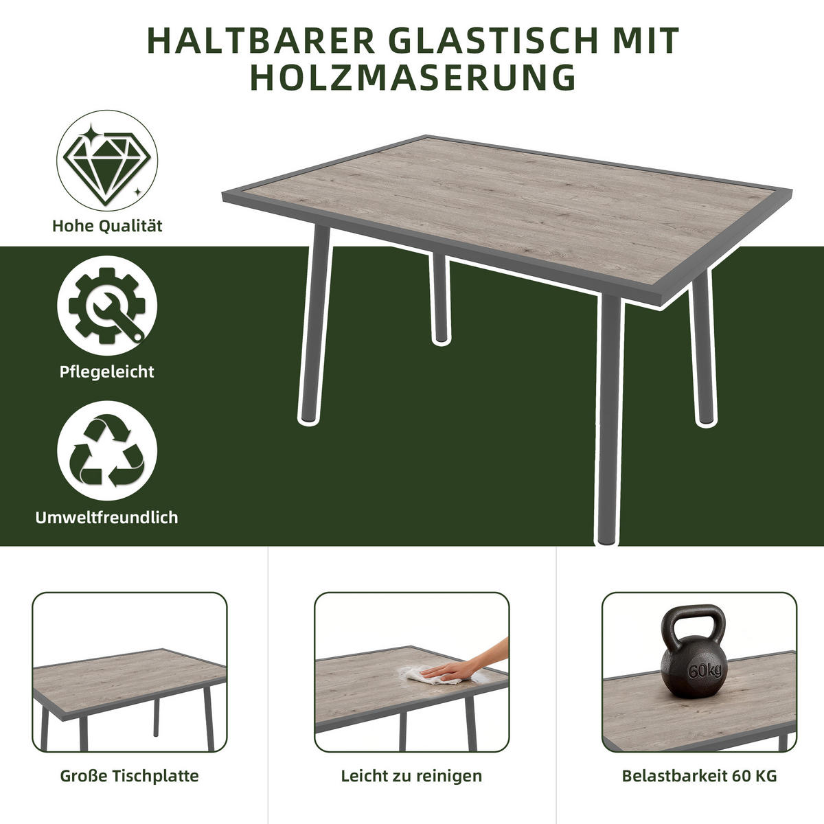 GARTENLOUNGE Grau 7-8 Personen L-Form Sofa Tisch 2 Sessel - Grau, Metall - FLIEKS