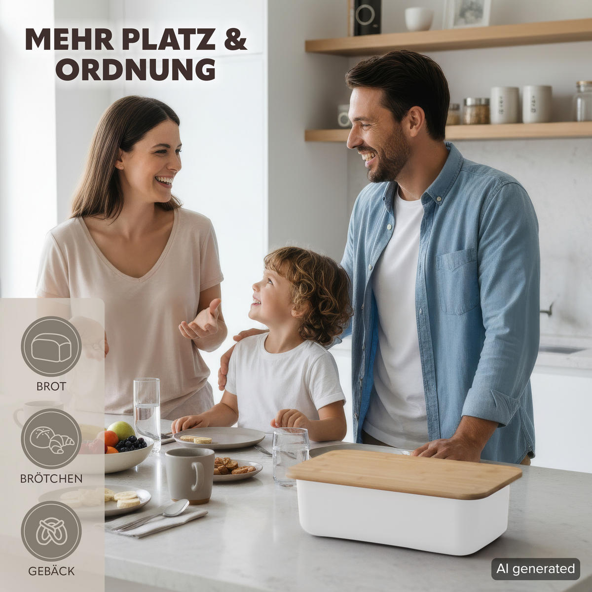 BROTKASTEN, weiß - Weiß, Kunststoff (40/12.5/23cm) - bremermann