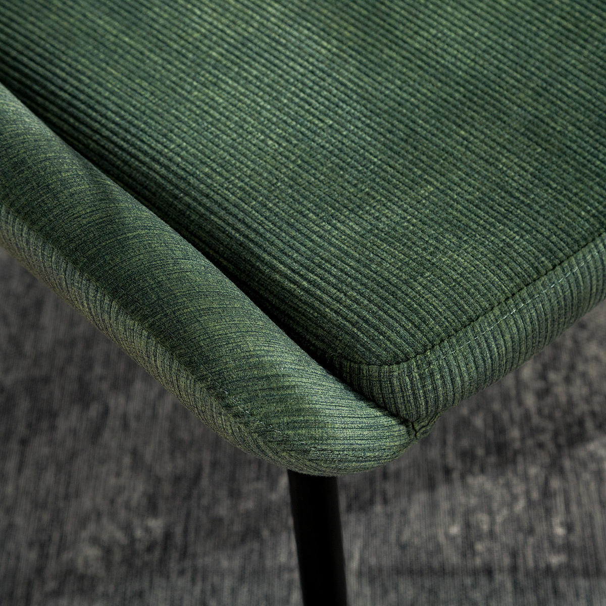 POLSTERSTUHL - Cord-Samt, 2er-Set - Dunkelgrün, Textil (48/83/57cm) - home24