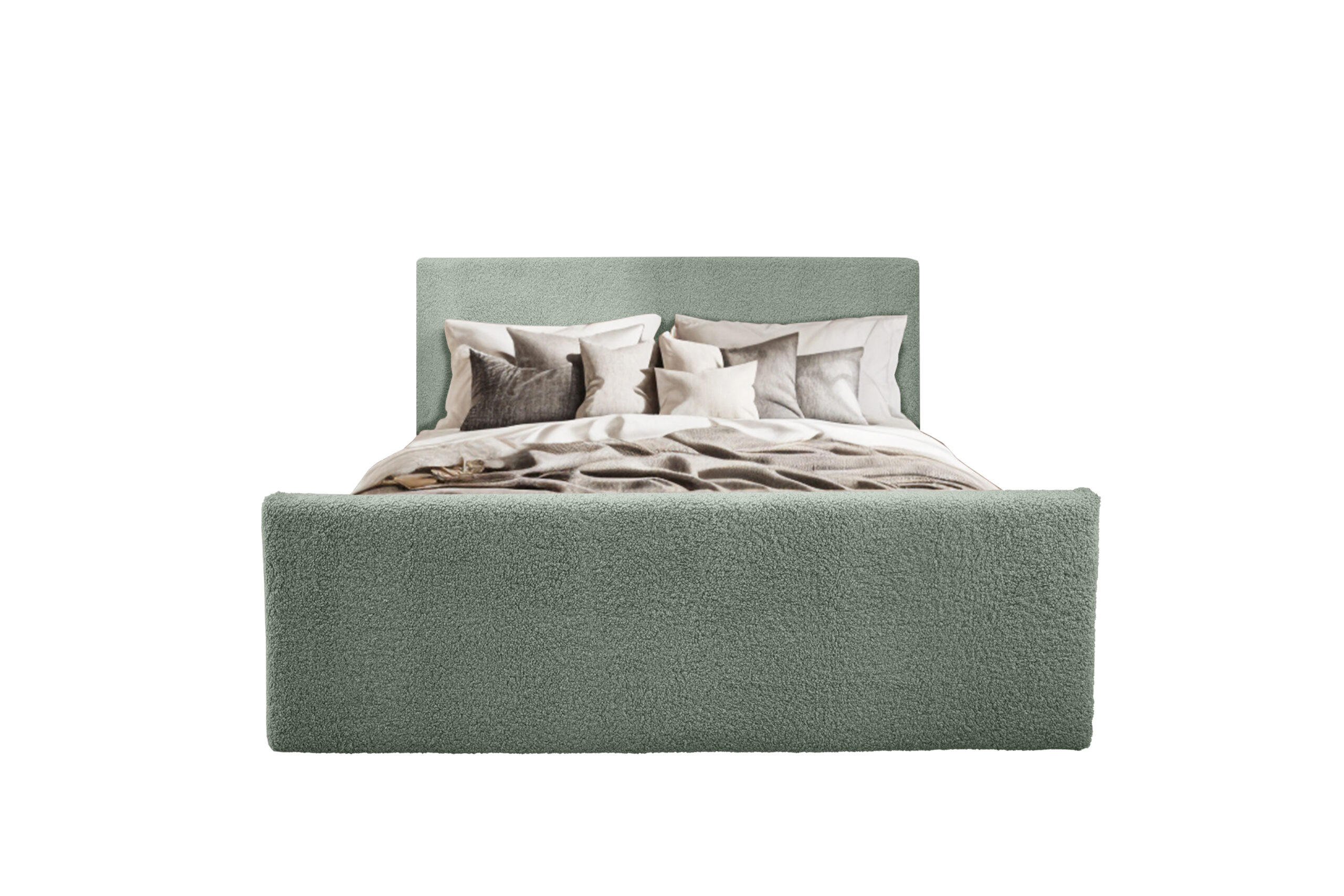 BOXBETT mit Bettkasten und Topper LAMM Stoff Sven Grün 180x200 cm H2-Pocket - Grün, Holzwerkstoff (180/200cm) - Kaiser Möbel
