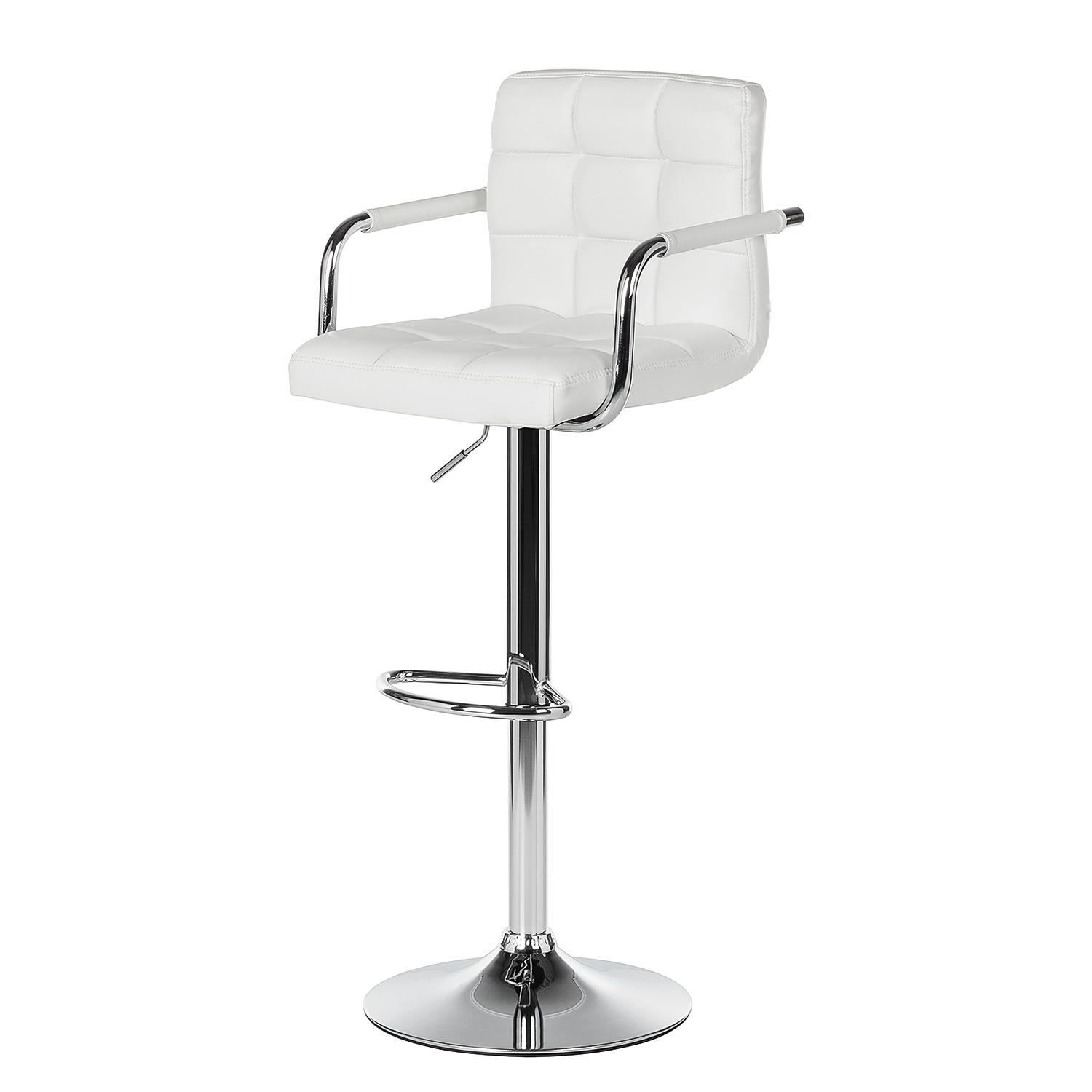 BARSTUHL - Chromfarben/Weiß, Kunststoff/Metall (53/96/49cm) - home24