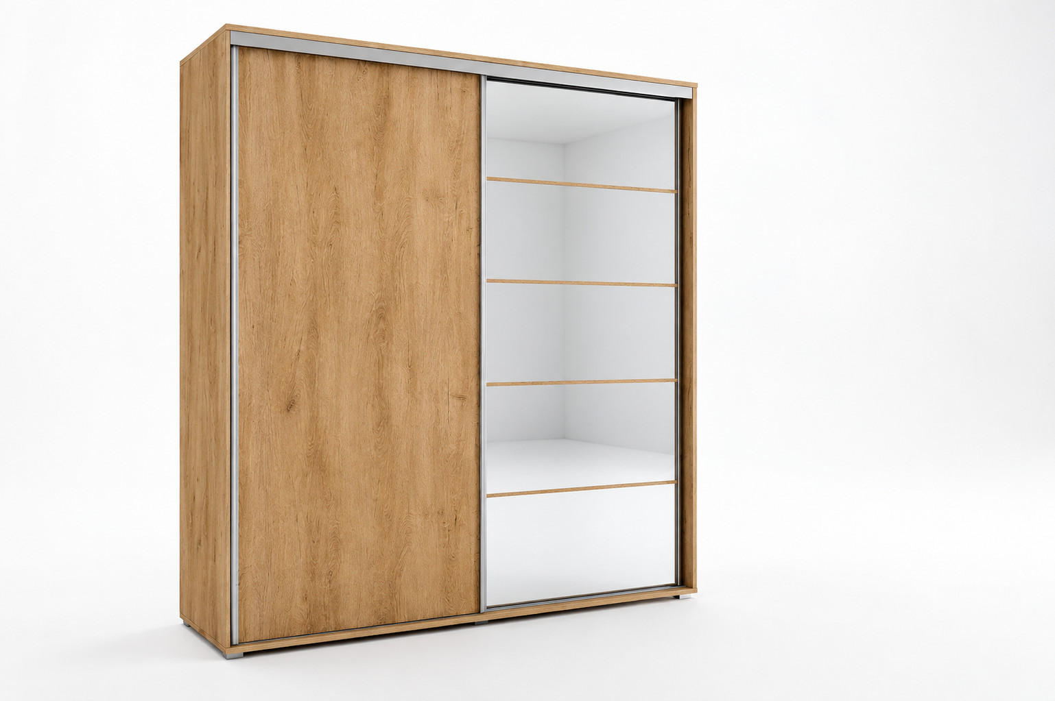 BM-Möbel Schwebetürenschrank Gold 200x245x62 cm
