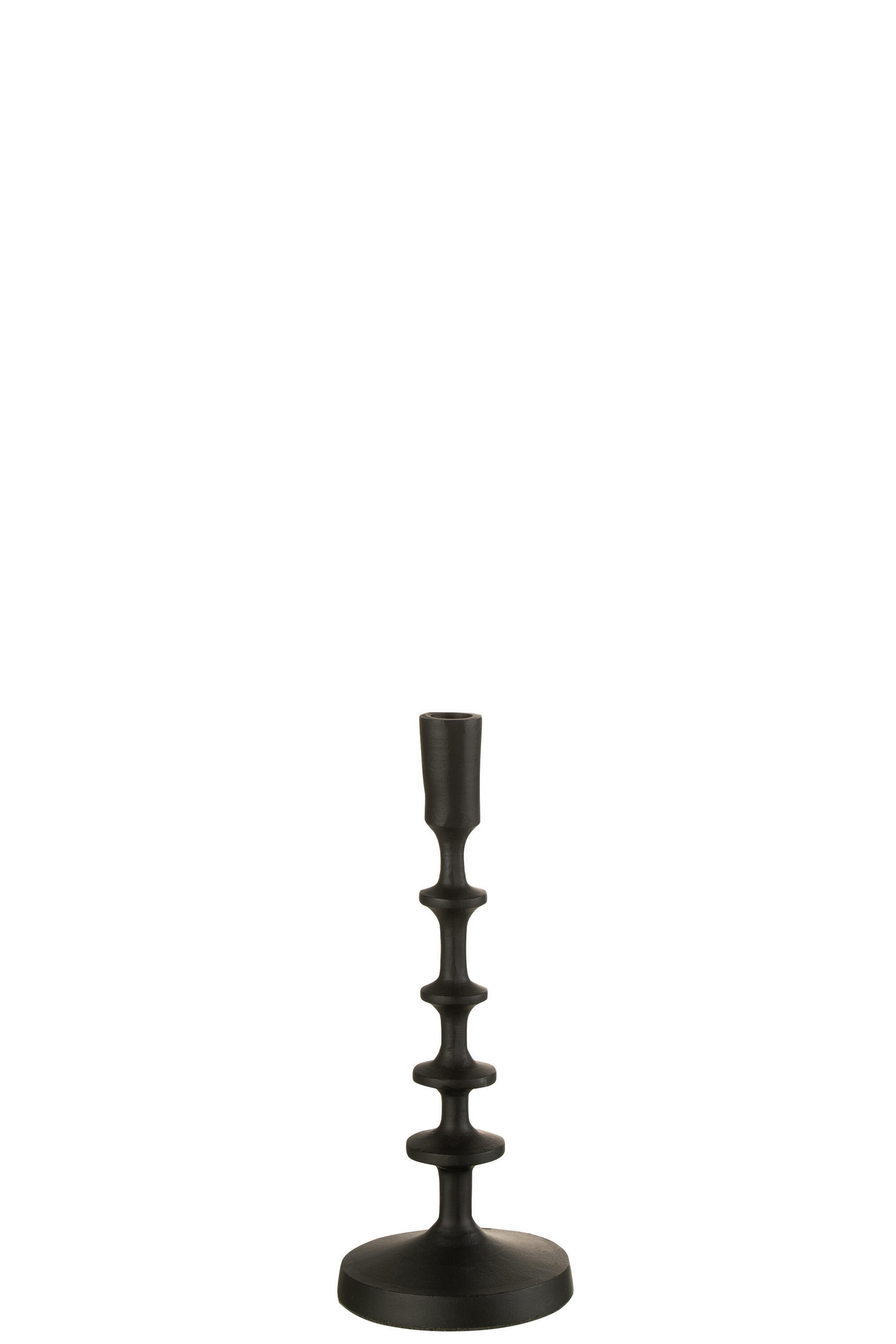 KERZENHALTER IZY - Aluminium - Schwarz - S - Schwarz, Metall (12.5/32cm) - J-Line