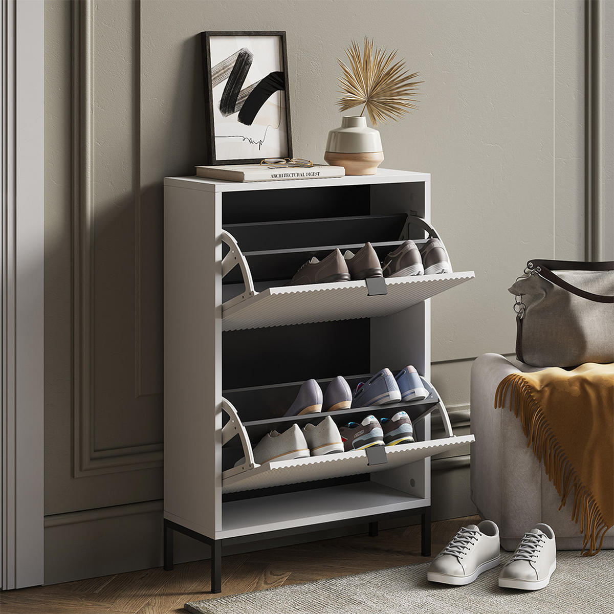 BOTNÍK NA BOTY Eliza Bílá - bílá, kompozitní dřevo (60/92/24cm) - Vicco