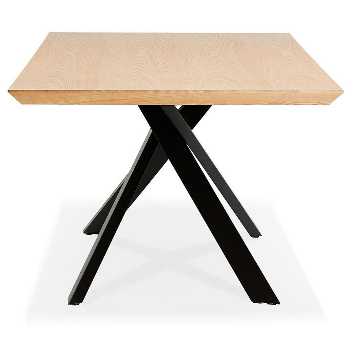ESSTISCH Massivholz Metall X-Gestell Verschiedene Varianten NERIXO, Beige-Schwarz 200x100x75,5 cm - Beige/Schwarz, Holz/Metall (100/200/76cm) - KADIMA DESIGN