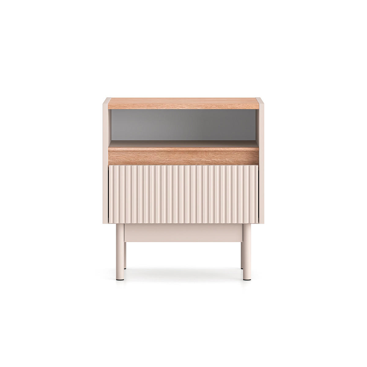 NOČNÍ STOLEK Connie Kašmír a dřevo - béžová, kompozitní dřevo (49.8/55/35cm) - Petits-meubles