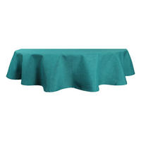 TISCHDECKE Leinenoptik 135/180 cm oval Petrol - Petrol, Textil (135/180cm) - TiborTex