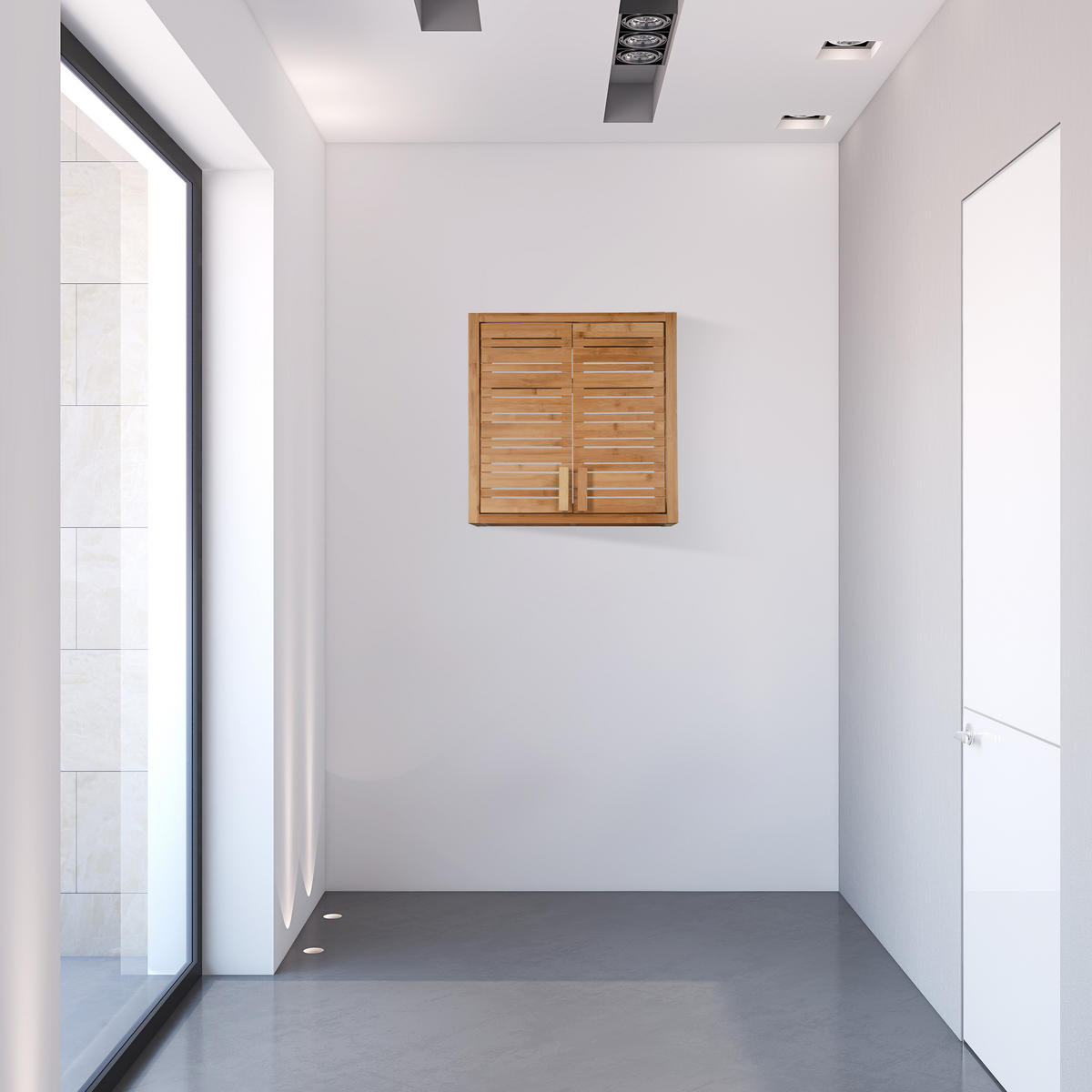 WANDSCHRANK - Hellbraun, Holz (56/56.5/21cm) - Relaxdays