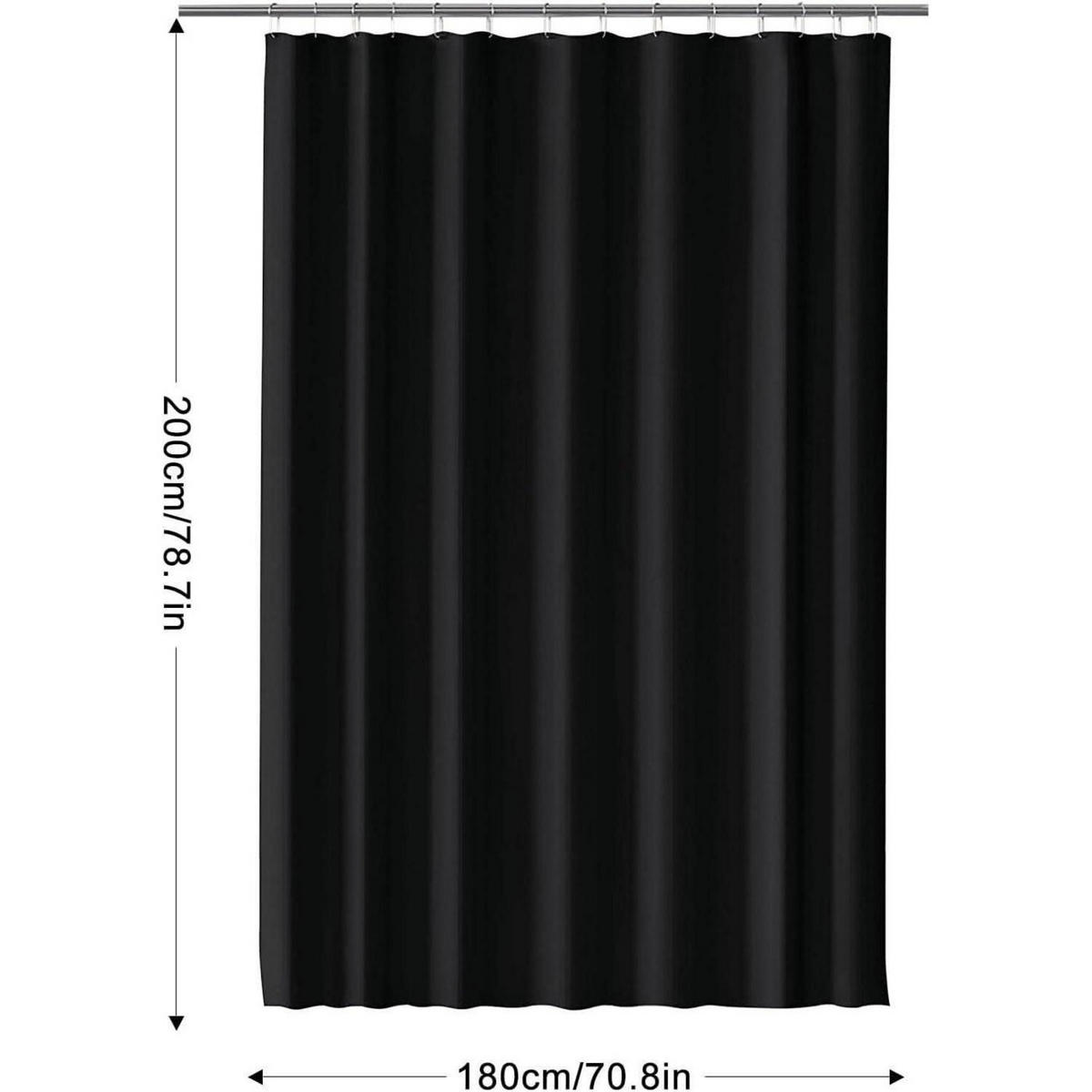 DUSCHVORHANG Schwarz 180 x 200 cm - Schwarz, Kunststoff (180/200cm)