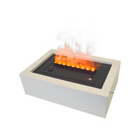 WASSERKAMIN zur Dekoration Weiß Tischmodell inklusive 1.5 L Tank - Weiß, Metall (54/36/16cm) - Purline