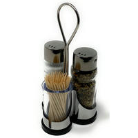 MENAGE Salz und Pfeffer Streuer 230 Edelstahl Glas - Grau, Metall (7.5/15/7.5cm) - DanDiBo