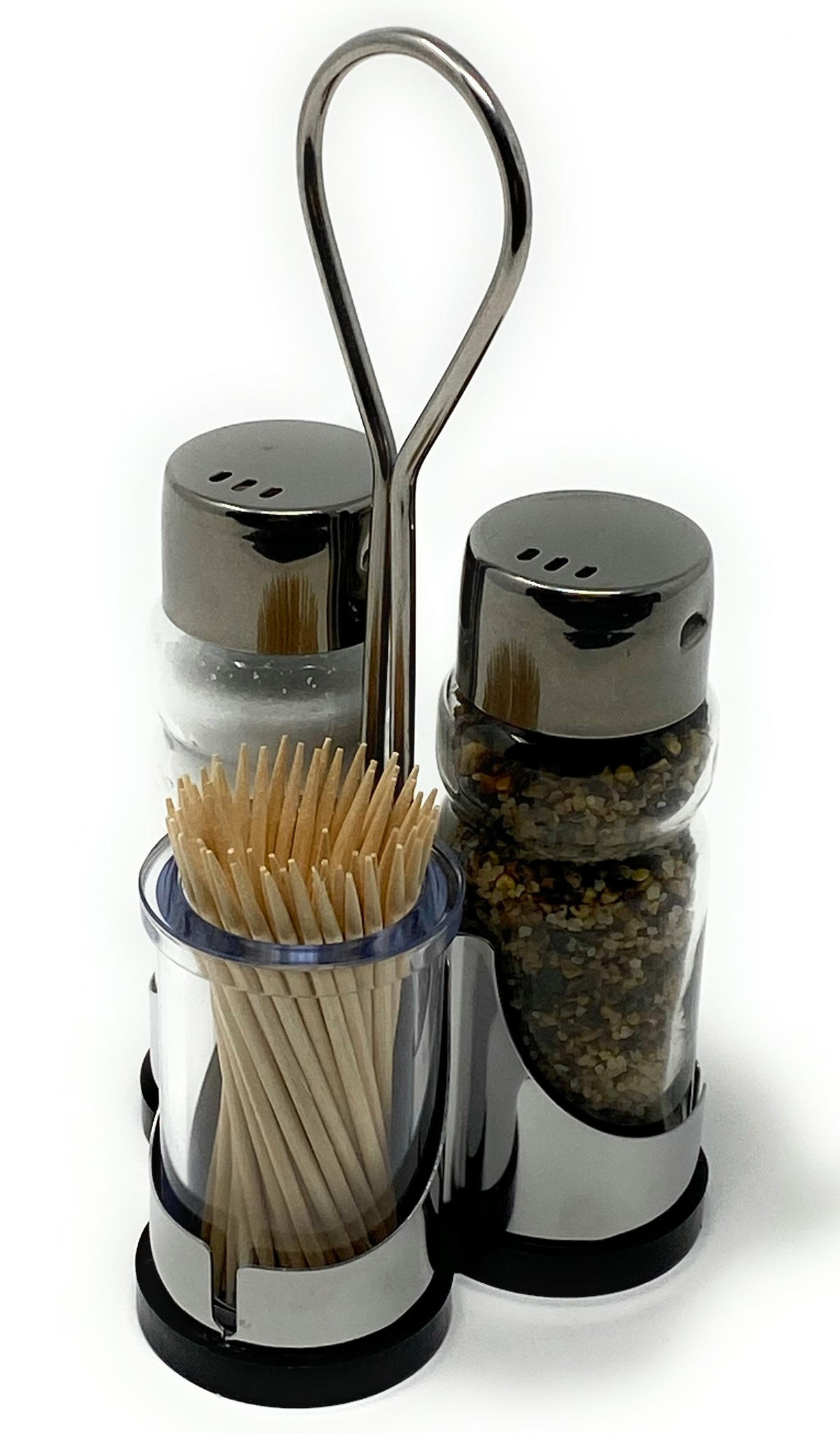 MENAGE Salz und Pfeffer Streuer 230 Edelstahl Glas - Grau, Metall (7.5/15/7.5cm) - DanDiBo