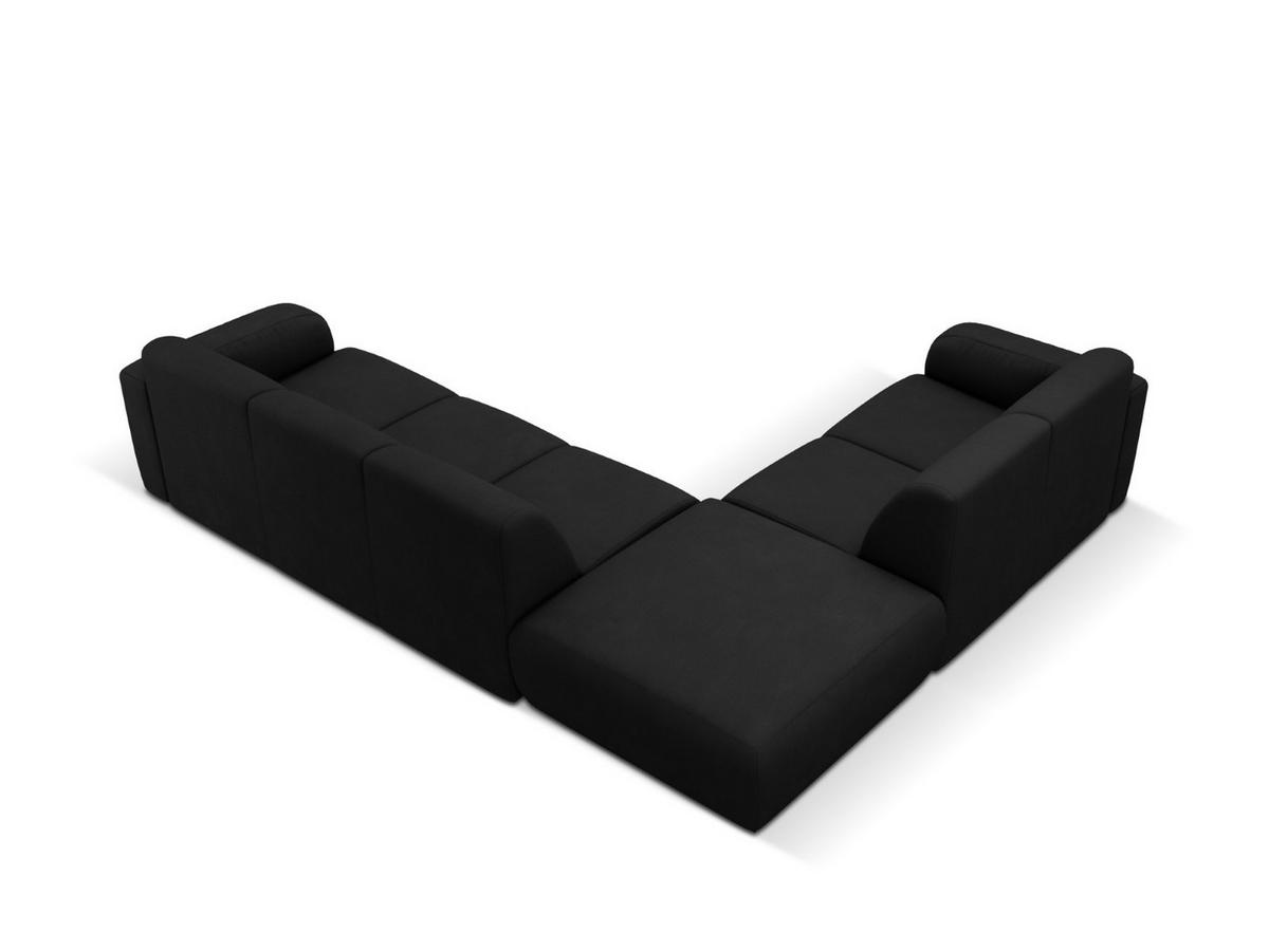ECKSOFA links Molino aus strukturiertem Stoff schwarz 6 Sitzplätze - Schwarz, Textil (250/315cm) - Micadoni