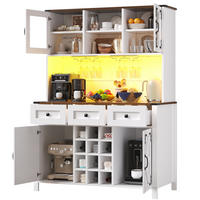 ANRICHTE 120/40/170 cm in Weiß mit LED-Beleuchtung und Steckdosenleiste - Weiß, Holzwerkstoff (120/170/40cm) - Flora Grace
