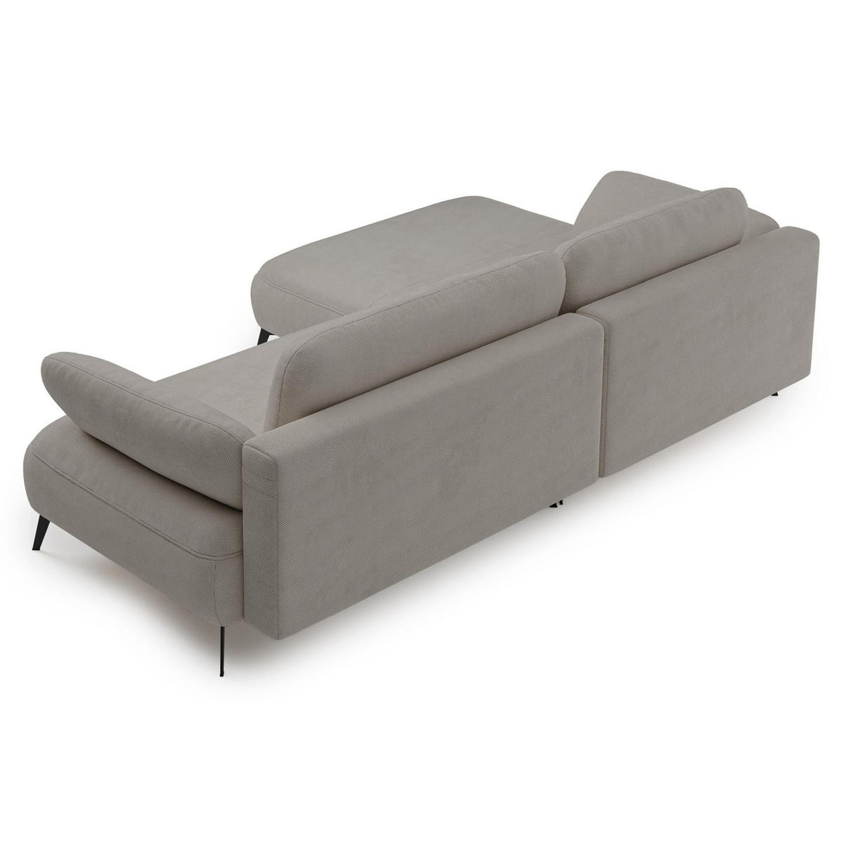 ECKSOFA Avolla Graubeige links - Taupe/Schwarz, Textil/Metall (284/186cm) - Selsey