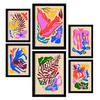 POSTER Set Mit 6 Malerisch 3 In Blume Zusammenfassung Ästhetische Dekorative Gemälde Für Ihr Wohnzimmer Schlafzimmer Zuhause A3 & A4 Schwarzer Rahmen - Schwarz, Papier (29/3cm) - Nacnic