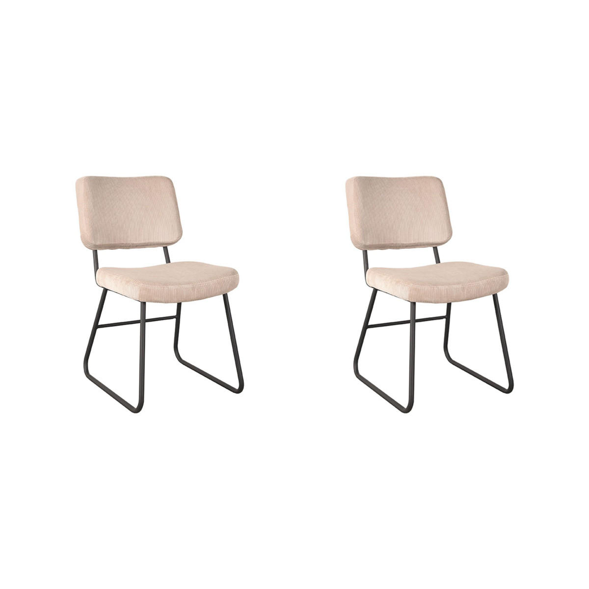 ESSZIMMERSTUHL Noah Beige 61/47/85 cm 2er-Set - Creme, Textil (47/85/61cm) - LABEL51