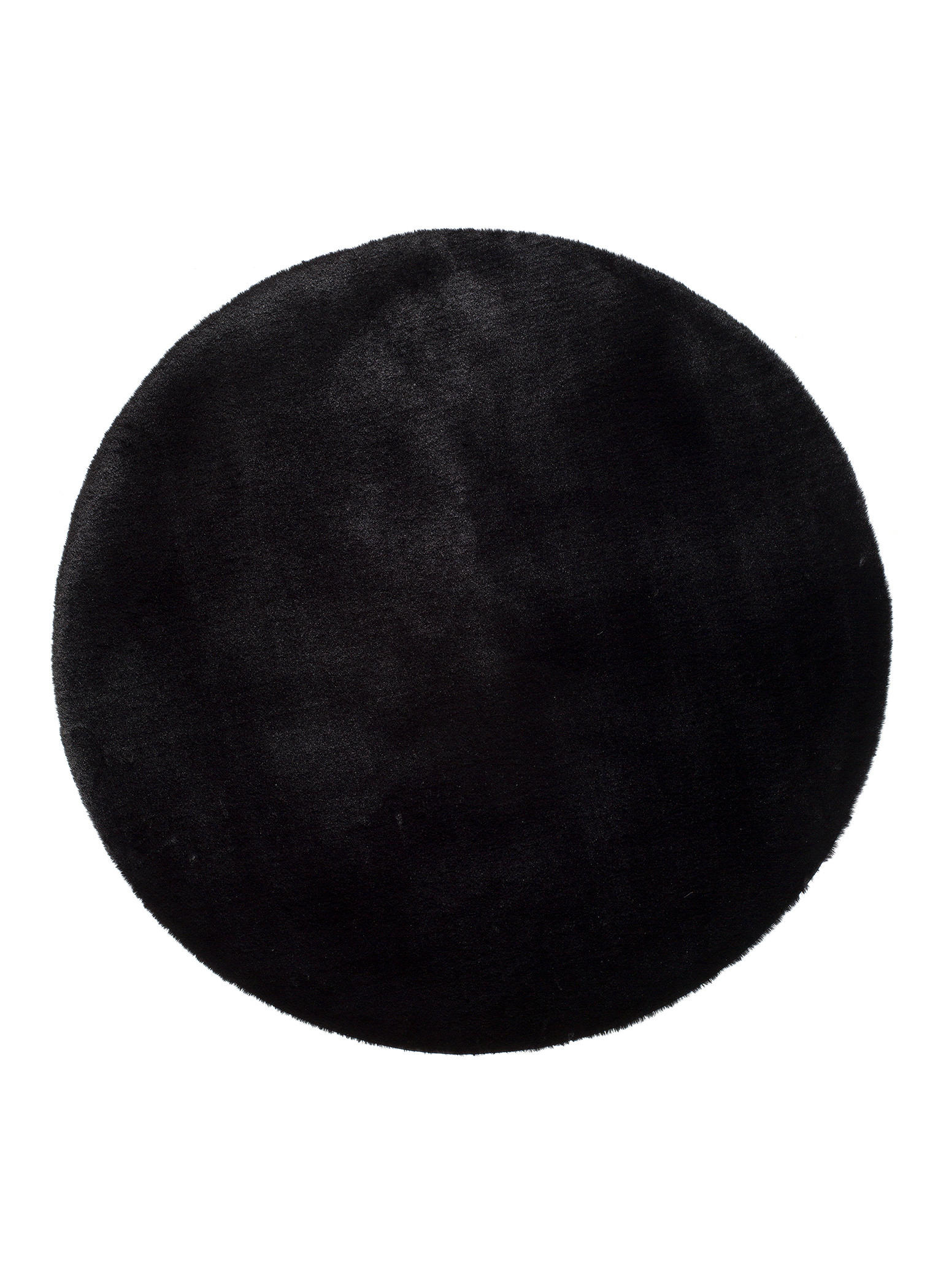 Atticgo Hochflorteppich Schwarz 120x120 cm