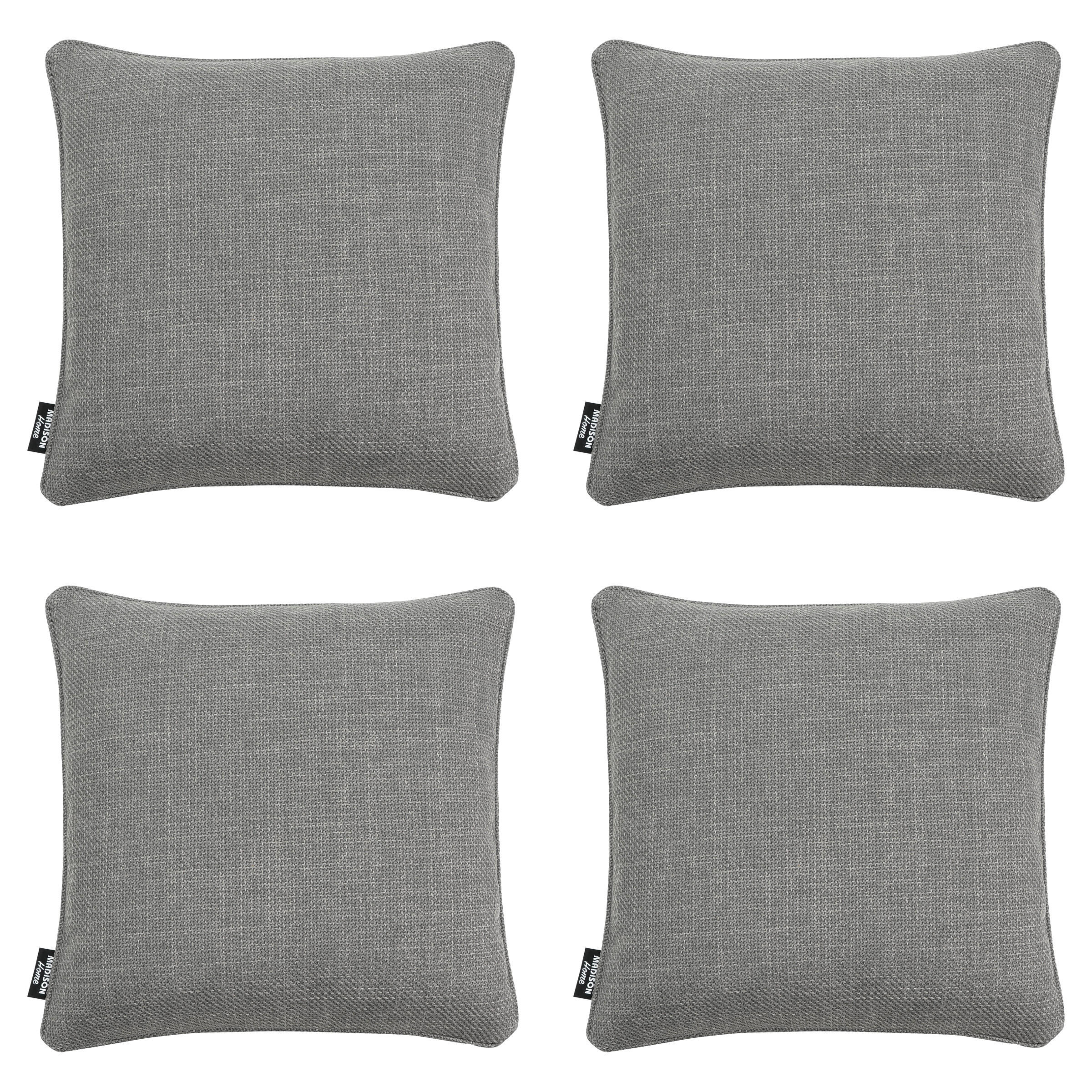 DEKOKISSEN Nola - Grau - 45/45/10 cm - 4er-Set - Grau, Textil (45/45cm) - Madison