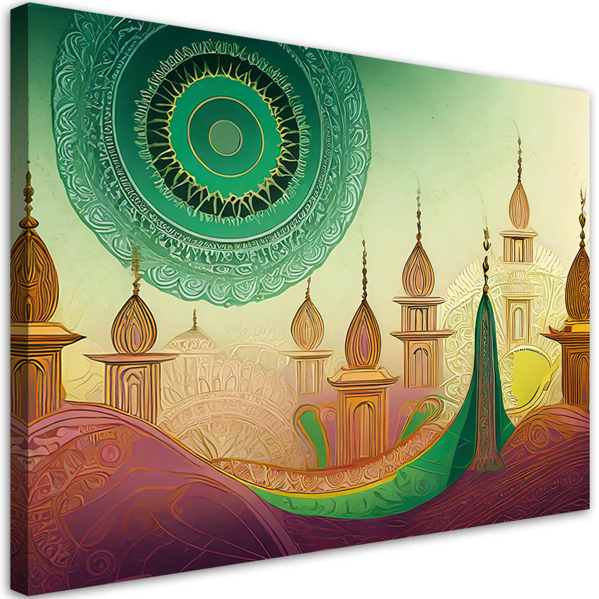 WANDBILD mandala islamische stadt - Multicolor, Textil (60/40cm) - Feeby