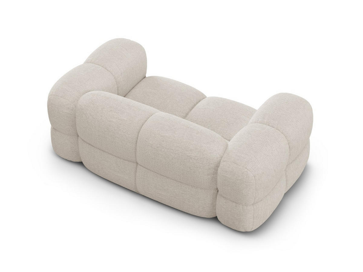 SOFA Loretto aus strukturiertem Stoff beige 2 Sitzplätze - Beige, Textil (100/68/180cm) - Cosmopolitan Design