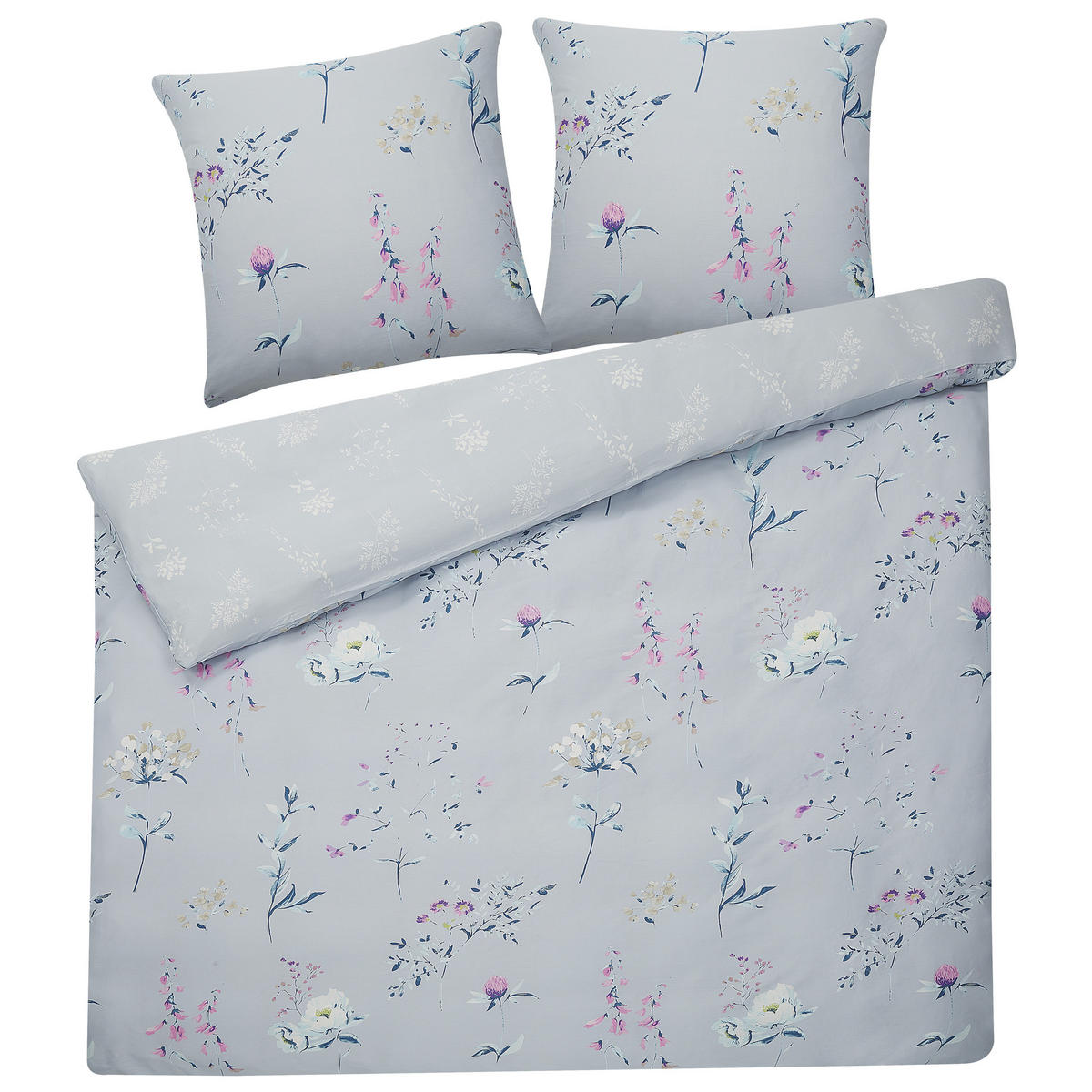 BETTWÄSCHE SET Evergreen 200/220 cm - Blau, Textil (200/220cm) - Beliani