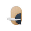 NACHTSTAND ALBA mit versteckter Aufbewahrung Oval - Blau/Eichefarben, Holz (60/55/45cm) - Woodendot
