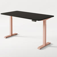 SCHREIBTISCH Elektrisch Höhenverstellbarer HomeOne 160x80cm Rosa/Schwarz mit Memory-Funktion, Anti-Kollisions Technologie - Pink/Schwarz, Holzwerkstoff (80/160/62cm) - Desktronic